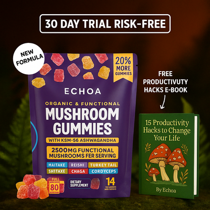 Mushroom Ashwagandha Gummies (Buy 1, Get 1 Free Today Only)