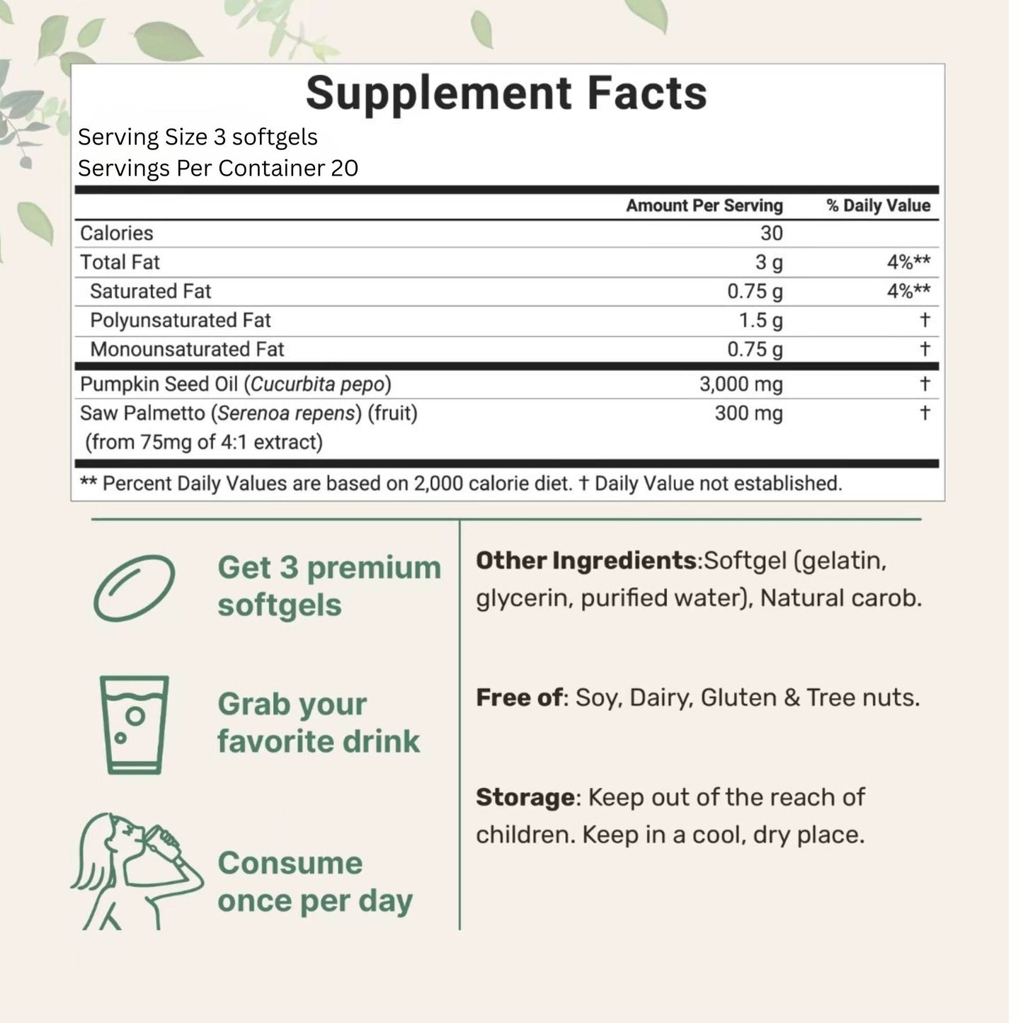 Echoa® Pumpkin Seed Oil Softgels