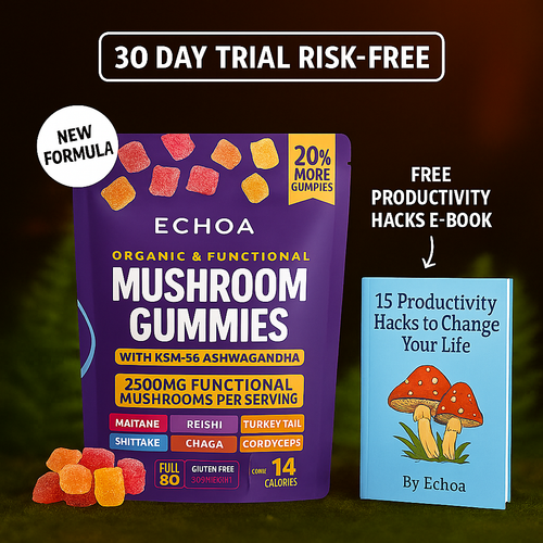 Mushroom Ashwagandha Gummies (Buy 1, Get 1 Free Today Only)